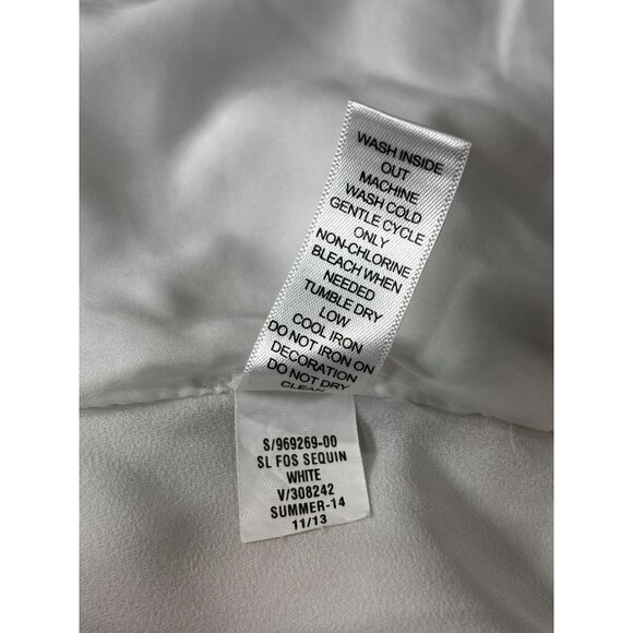 Banana Republic Embroidered White Tank Top Size S Polyester Womens - Picture 7 of 11